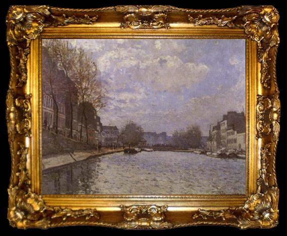 framed  Alfred Sisley The Saint-Martin canal in Paris, ta009-2